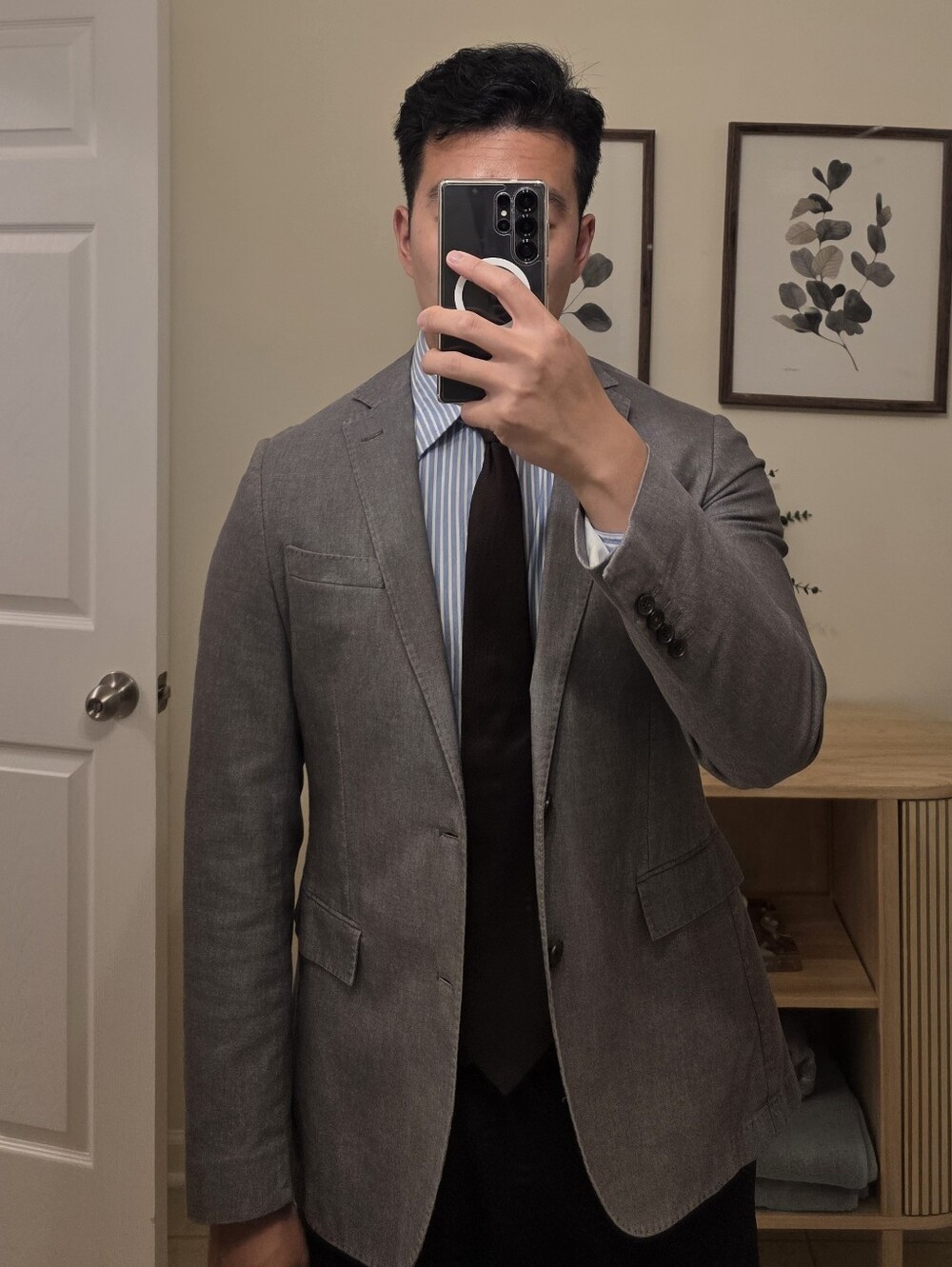 Brooks Brothers 38R Gray Stretch Blazer with Notch Lapel